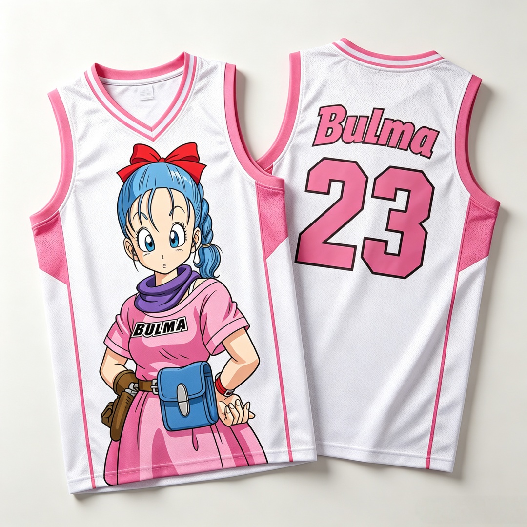Basketball Arcade Game - ドラゴンボールブルマ No.23 バスケットボールジャージ女性 3D プリントスポーツベストホワイトピンクアニメストリートウェアタンクトップ家族マッチング衣装