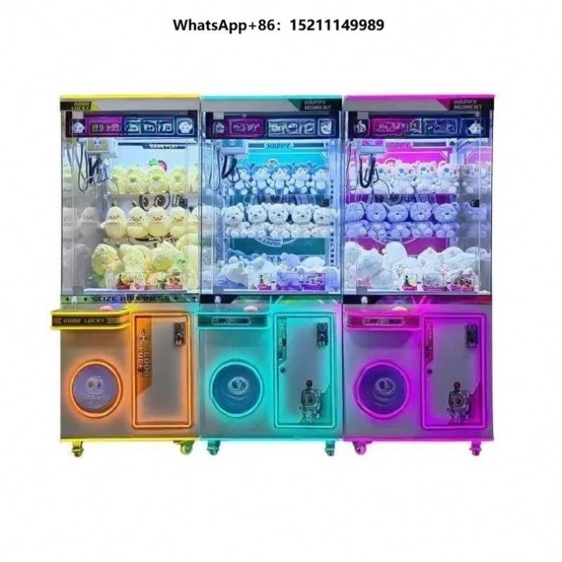 Claw Crane Machine - ミニプラスチック製子供用おもちゃクレーンマシン、キャンディ賞品ボックス付き、かわいい漫画動物デザイン、家庭用小型クレーンマシン