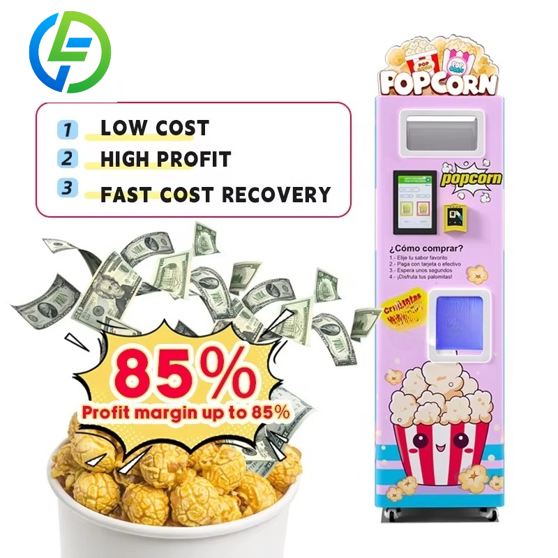Popcorn Vending Machine - カスタマイズ可能な工場向けインテリジェント管理ポップコーンメーカー、多様な決済方法を備えた自動ポップコーン販売機